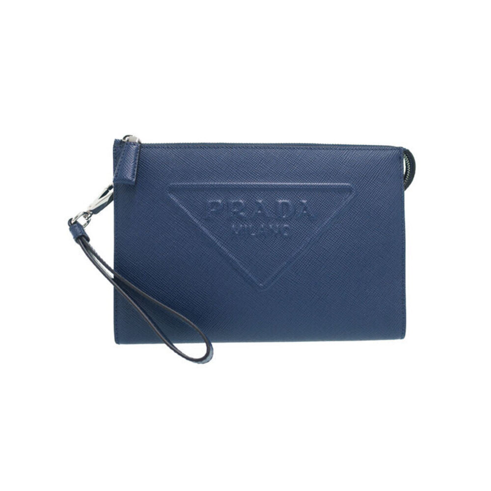 Prada Saffiano Leather Clutch Bag Black